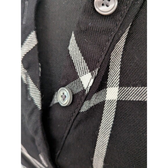 Talbots Blouse Top Shirt Women's L Black White Squares Pullover Plaid Normcorp - Picture 4 of 12